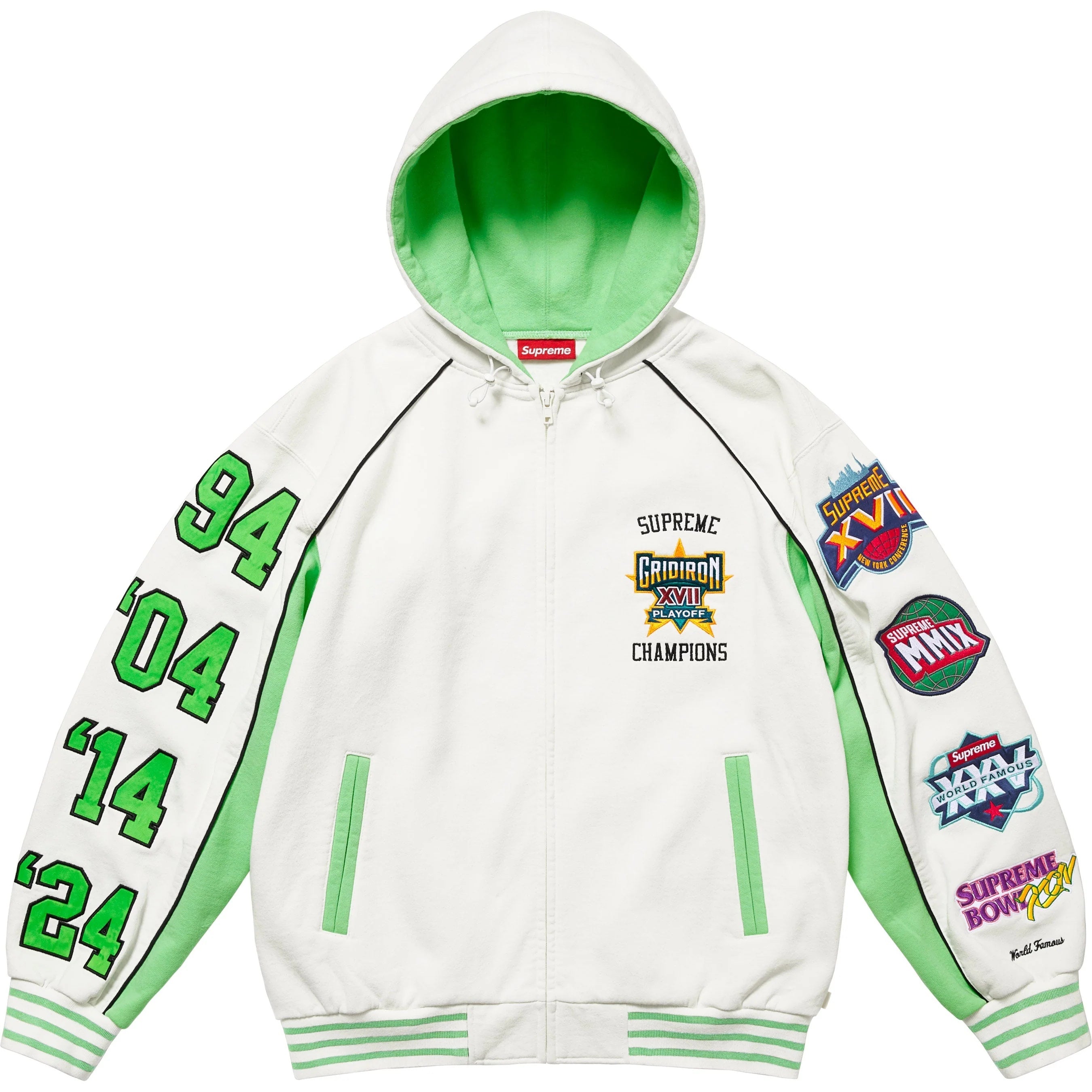 SUPREME PLAYOFFS ZIP UP HOODED SWEATSHIRT