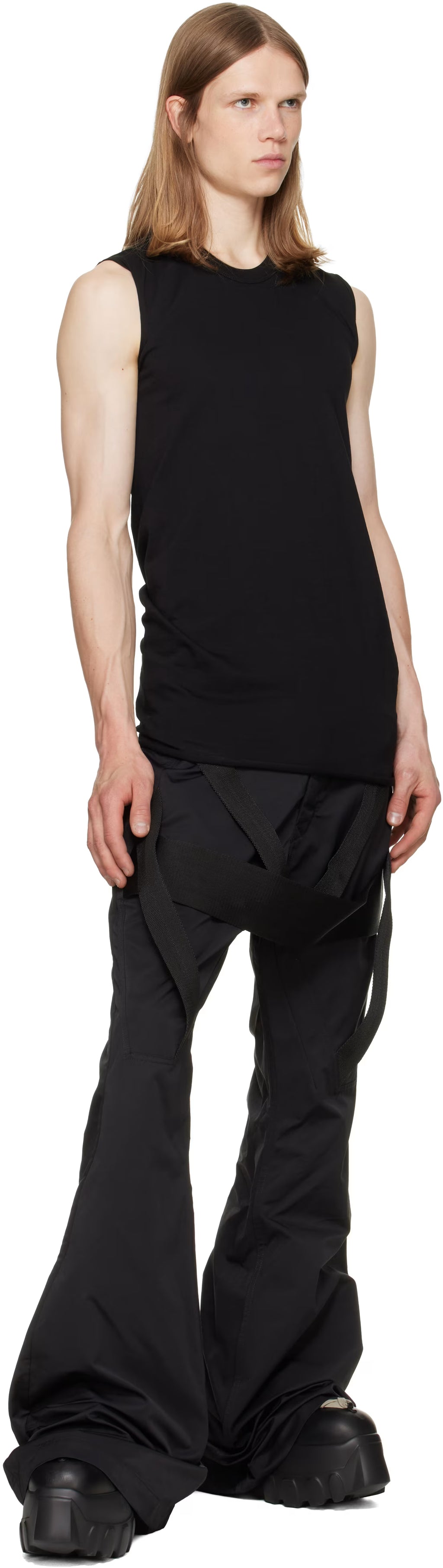 RICK OWENS BLACK TOWER MEGALACE MEGA TRACTOR BOOTS
