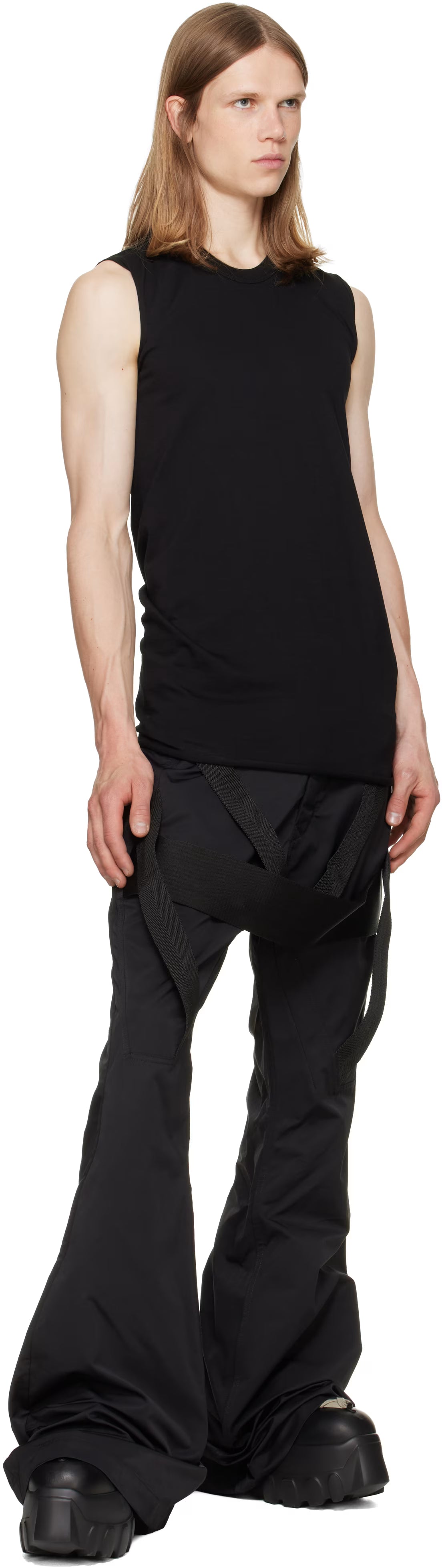 RICK OWENS BLACK TOWER MEGALACE MEGA TRACTOR BOOTS
