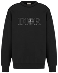 STONE ISLAND X DIOR COTTON FLEECE SWEATSHIRT BLACK