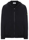 STONE ISLAND ZIP-UP HOODIE IN BLACK