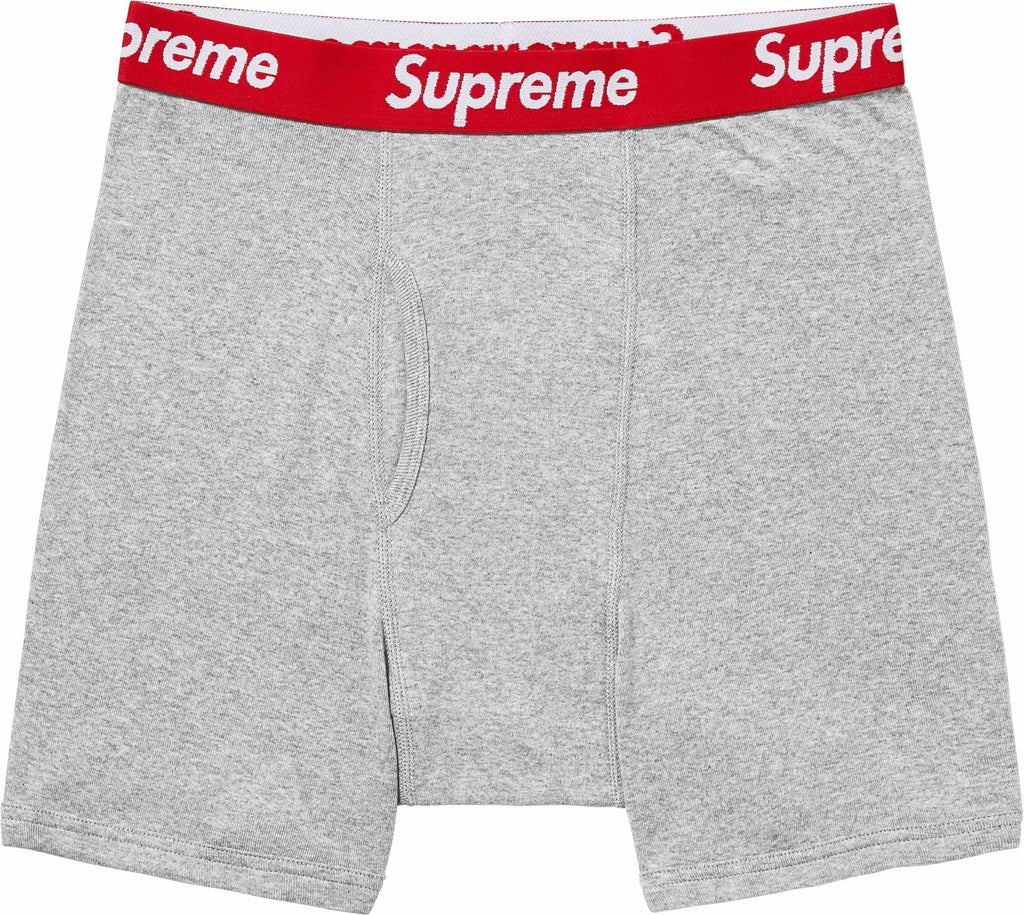 SUPREME®/HANES® HEATHER GREY BOXER BRIEFS (2 PACK)