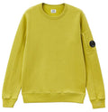 C.P. COMPANY GOGGLE-LOGO CREWNECK SWEATSHIRT IN GOLD YELLOW