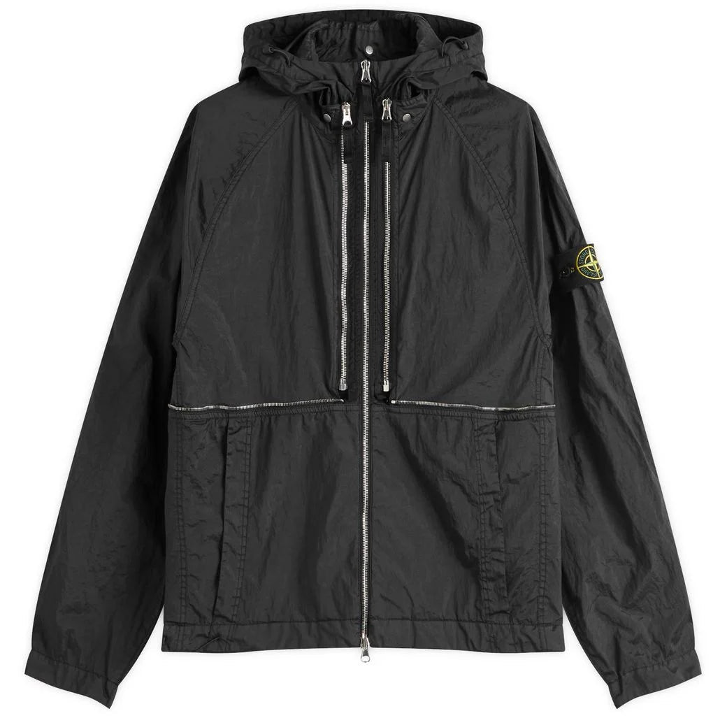 STONE ISLAND BLACK NYLON METAL WATRO-TC ECONYL 2-IN-1 JACKET