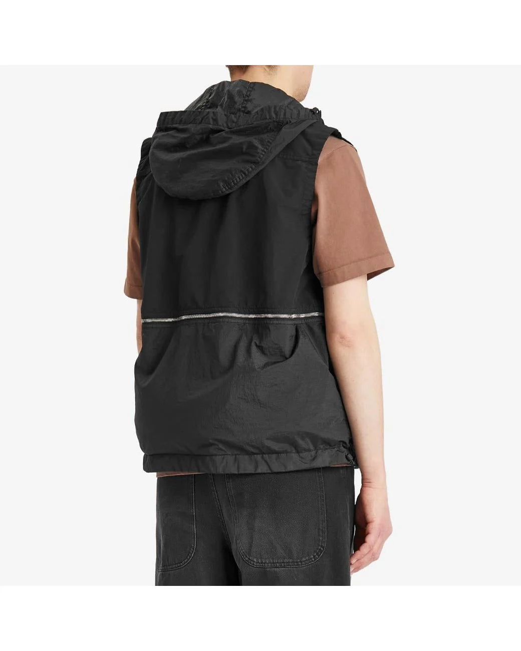 STONE ISLAND BLACK NYLON METAL WATRO-TC ECONYL 2-IN-1 JACKET