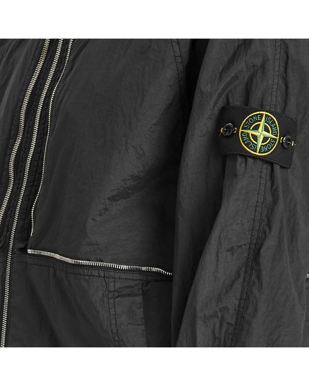 STONE ISLAND BLACK NYLON METAL WATRO-TC ECONYL 2-IN-1 JACKET