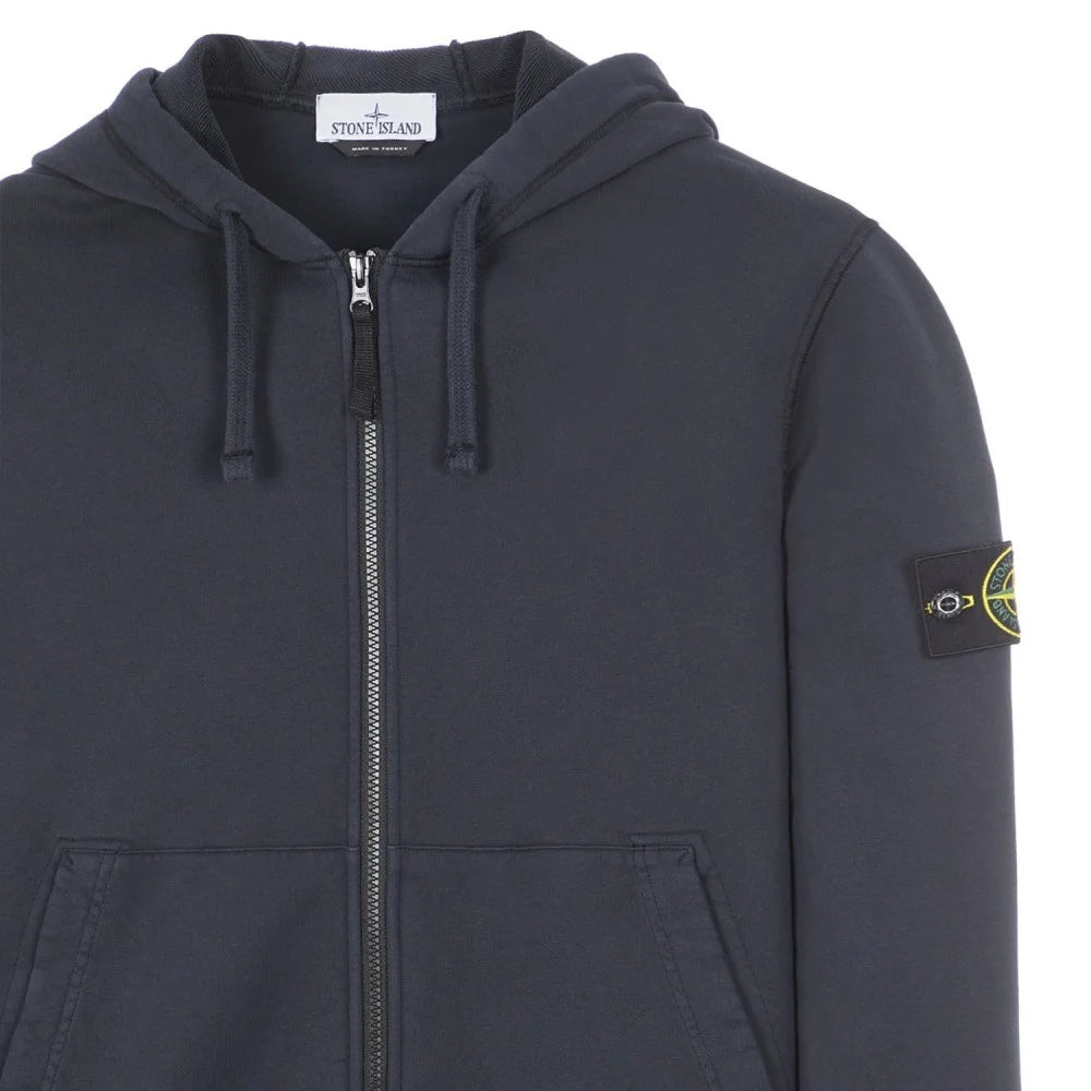 STONE ISLAND ZIP-UP HOODIE IN ANTRACIT