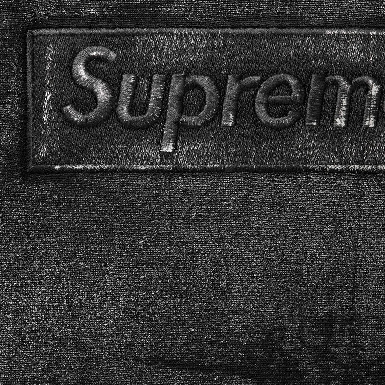 SUPREME®/MM6 MAISON MARGIELA FOIL BOX LOGO HOODED SWEATSHIRT IN BLACK