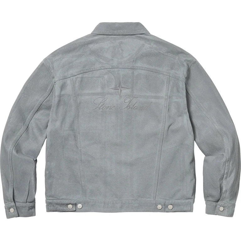 SUPREME®/STONE ISLAND® DENIM TRUCKER JACKET IN REFLECTIVE