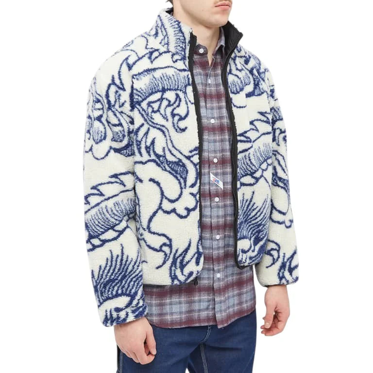 STUSSY DRAGON SHERPA JACKET NATURAL
