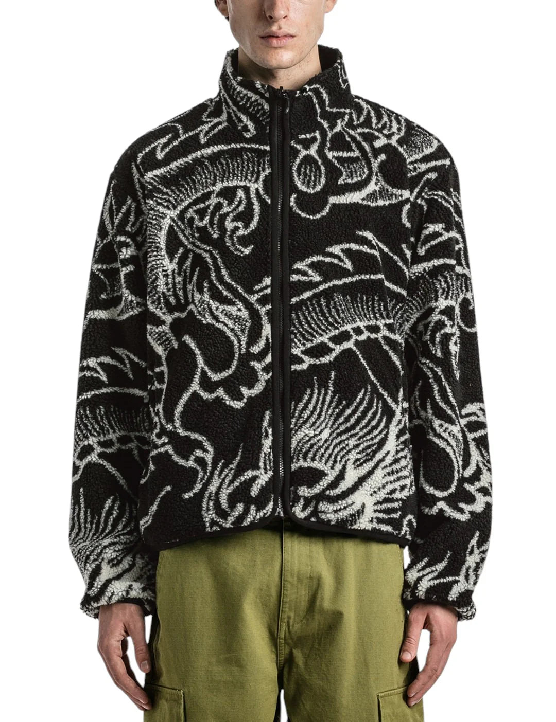 STUSSY DRAGON SHERPA JACKET BLACK