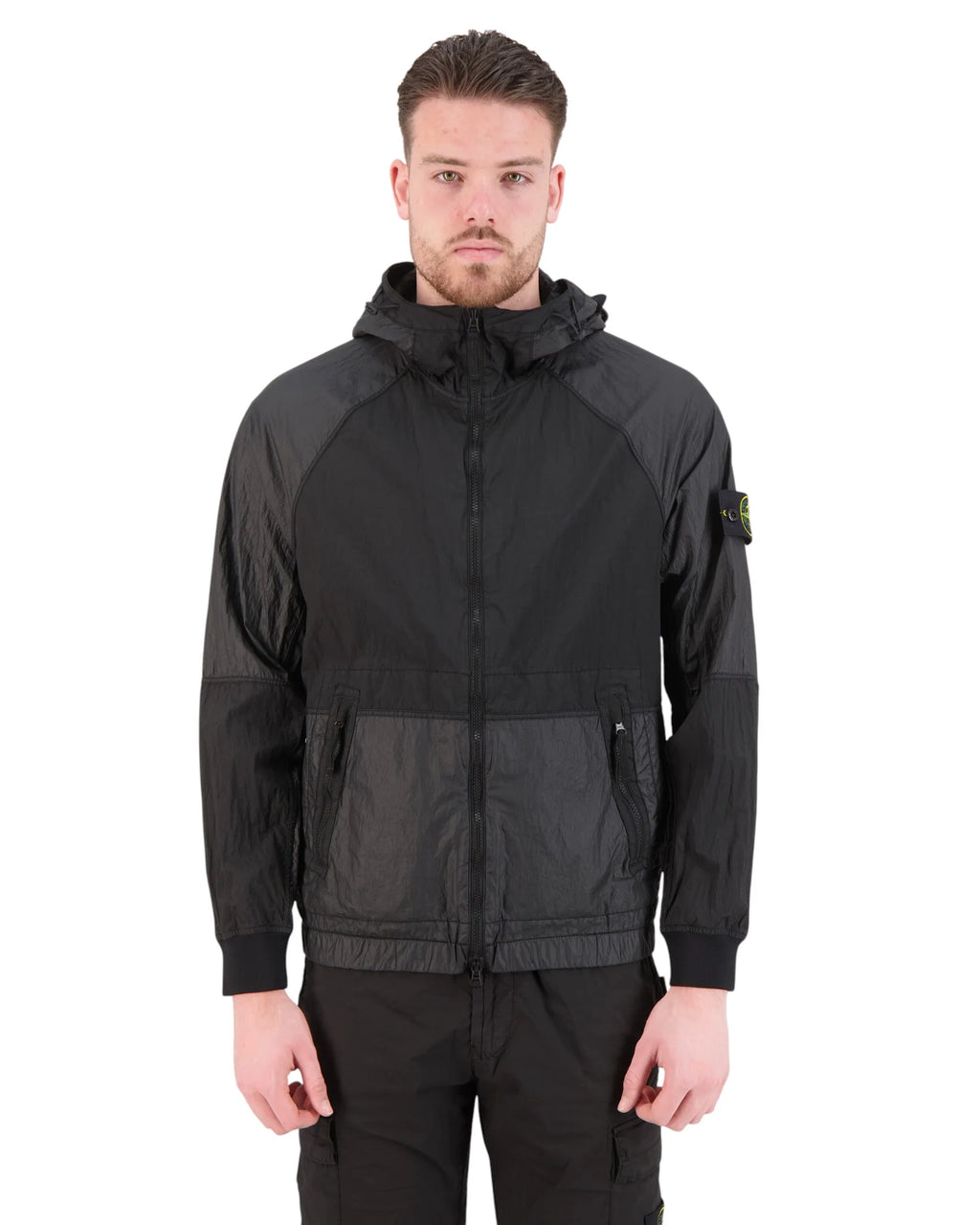 STONE ISLAND NYLON METAL WATRO-TC IN ECONYL JACKET BLACK