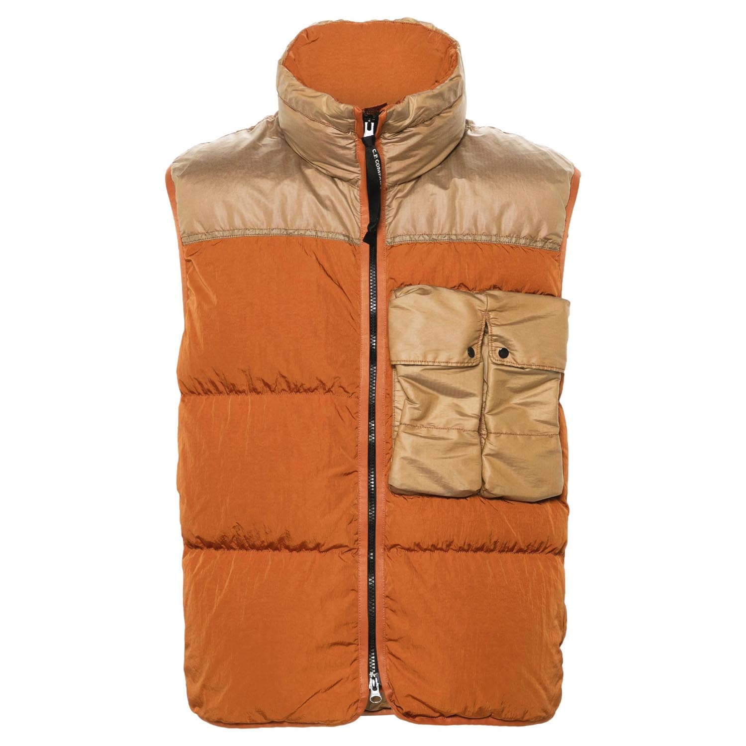 C.P. COMPANY ECO CHROME-R MIXED DOWN VEST 'ORANGE'