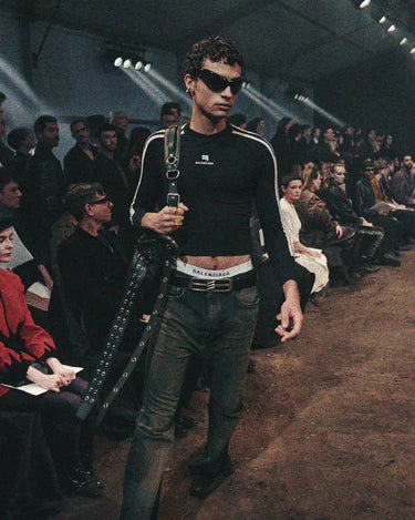 BALENCIAGA GREY FW22 RUNWAY "THE LOST TAPE" FLARED JEANS